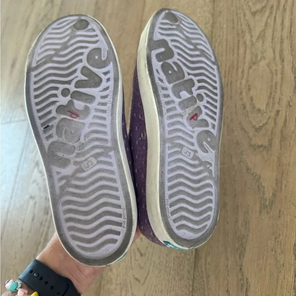 Native Girls Purple Glitter Slip On Shoe J3 - Picture 5 of 6